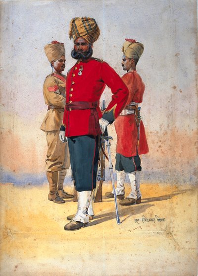 Soldati del 1° e 3° Brahmans, Subadar, illustrazione per 